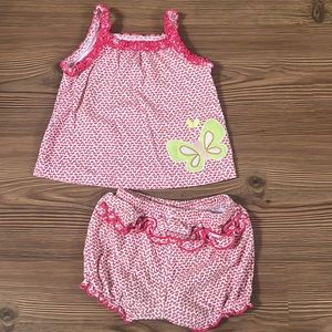 Pink Butterfly Child of Mine Baby Girls Outfit 12m
